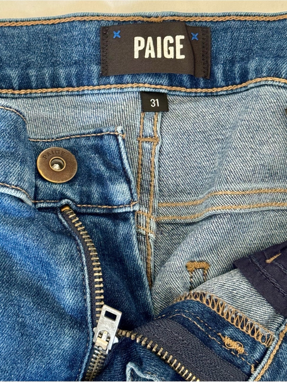 PAIGE Men's Mid Blue Skinny Jeans